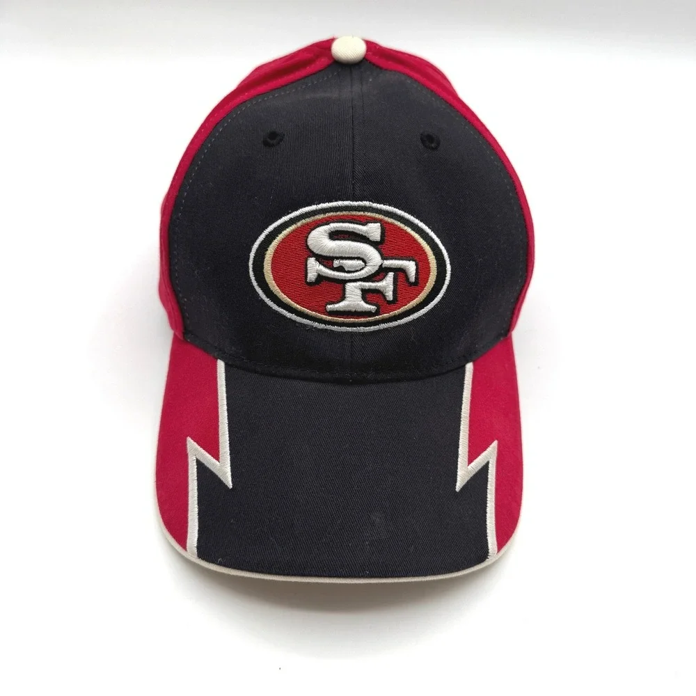 San Francisco 49ers Hat Baseball Cap Kids Youth Red Black Embroidered Sharktooth